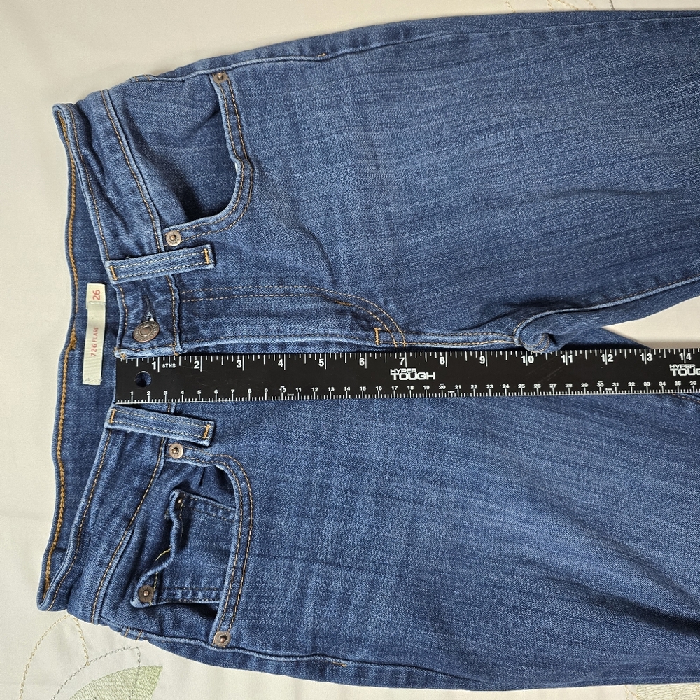 Levi Strauss & Co. Jeans, 726 High-Rise Flare, Dark Denim, Women's, Size W26 L32 - Picture 10 of 13